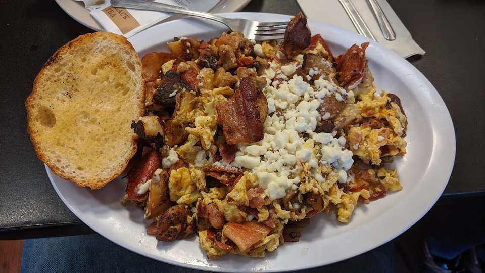 Large Meat Fretata with Feta Cheese